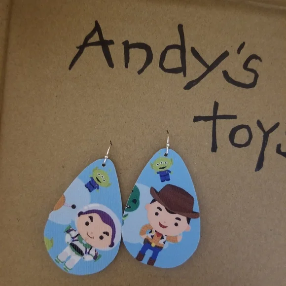 HANDMADE Printed vintage Toy earrings!! - Picture 3 of 8